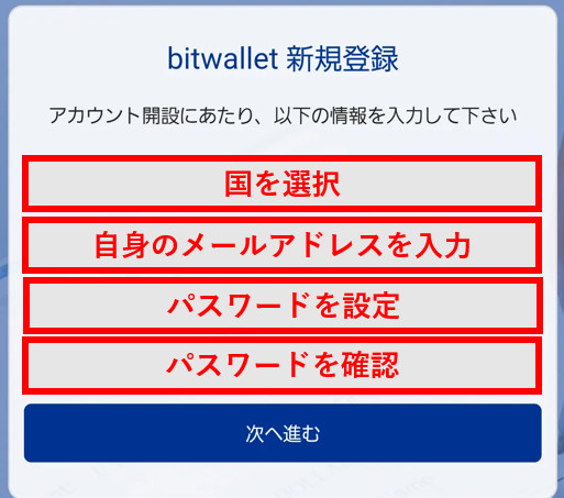 ビットウオレット口座開設2